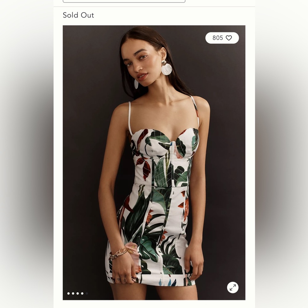Farm Rio Midnight Macaw Fiesta Off-White Sleeveless Flower Mini Dress - Picture 5 of 14